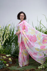 White Wildflower Saree