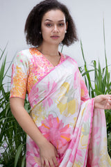 White Wildflower Saree