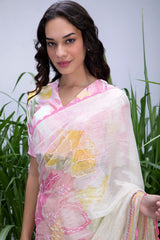 Wildflower White Shimmer Saree