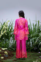 Pink Wildflower Yoke Zardozi Sharara Set