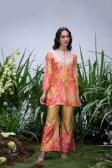 Yellow Wildflower Yoke Zardozi Sharara Set