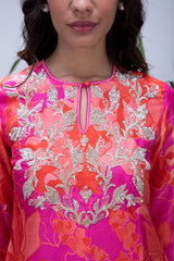 Pink Wildflower Flared Sharara Set