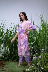 Purple Wildflower Oversize Kurta set