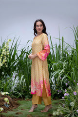 Yellow Wildflower Bell Sleeved Kurta Set