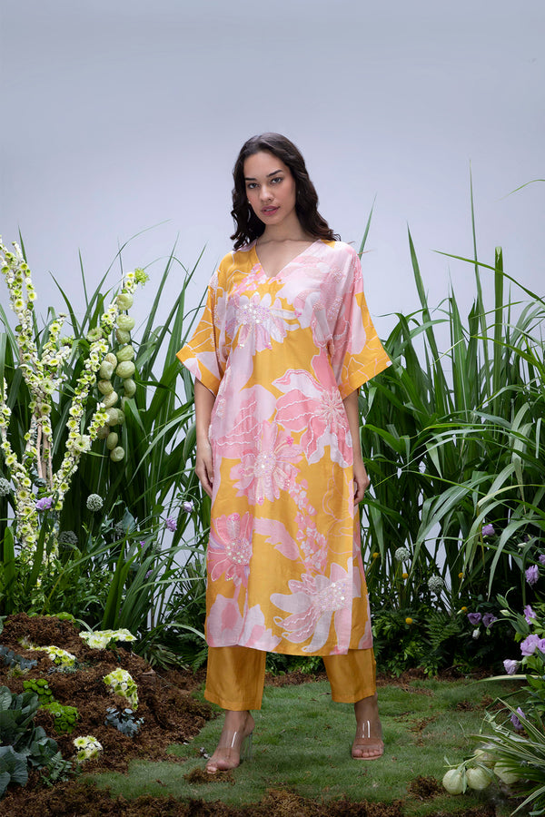 Yellow Wildflower Oversize Kurta Set