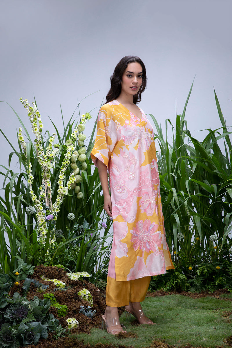 Yellow Wildflower Oversize Kurta Set