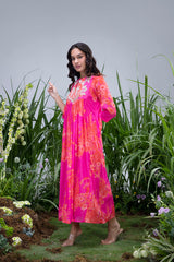 Pink Wildflower Zardozi Yoke Maxi