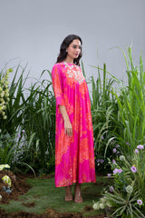 Pink Wildflower Zardozi Yoke Maxi