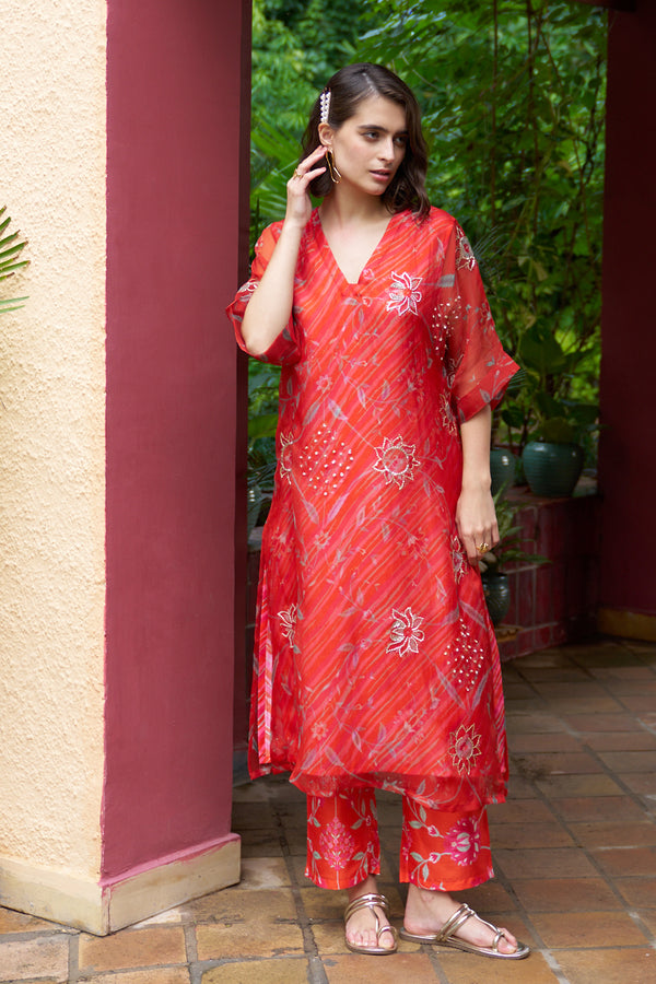 Coral Kurta Set