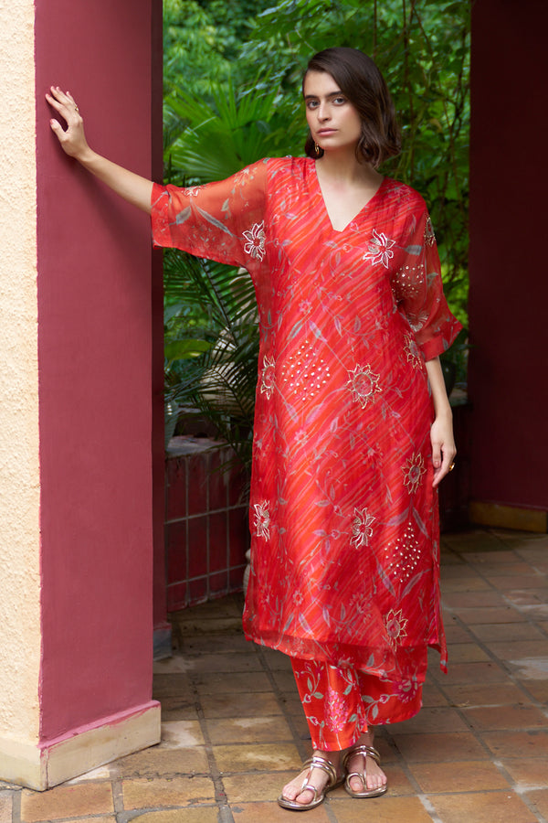 Coral Kurta Set