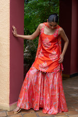 Coral Sleeveless Sharara