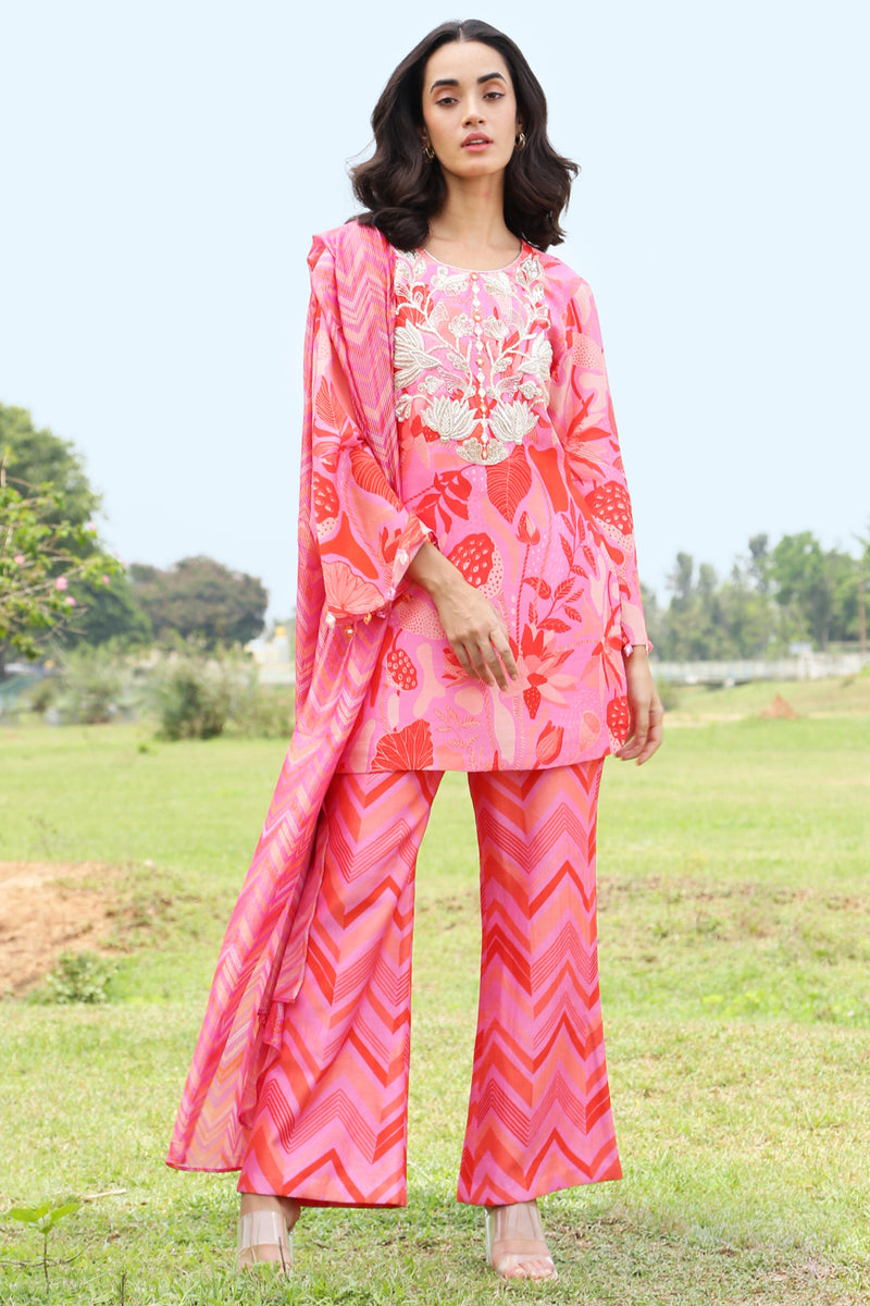 Pink Sharara Set