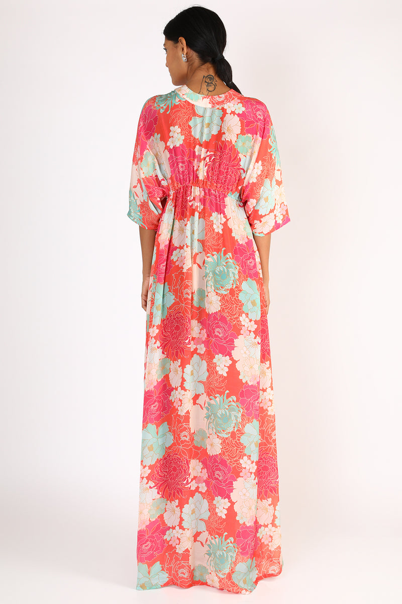 Orange Peony Kaftan