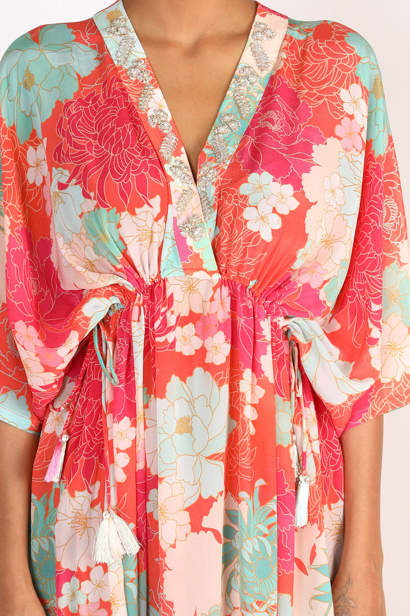 Orange Peony Kaftan