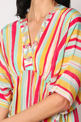 Stripe Drawstring Kaftan