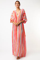 Fuchsia Striped Kimono Kaftan