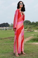 Wavy Pink Maxi Dress