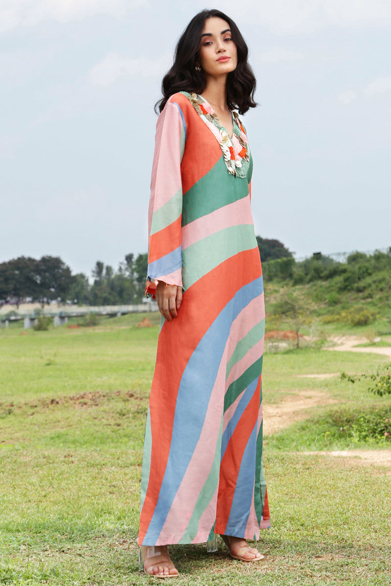 Tropical Orange Maxi Dress